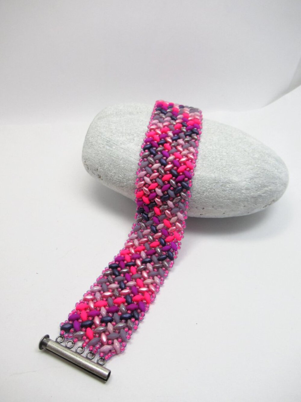 Herringbone Woven Bracelet with magnetic slide clasp